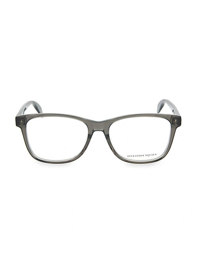 Alexander Mcqueen Core Blue Light 55mm Square Optical Glasses In Dark Grey