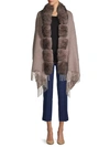 LA FIORENTINA REVERSIBLE WOOL & FOX FUR WRAP,0400012753536