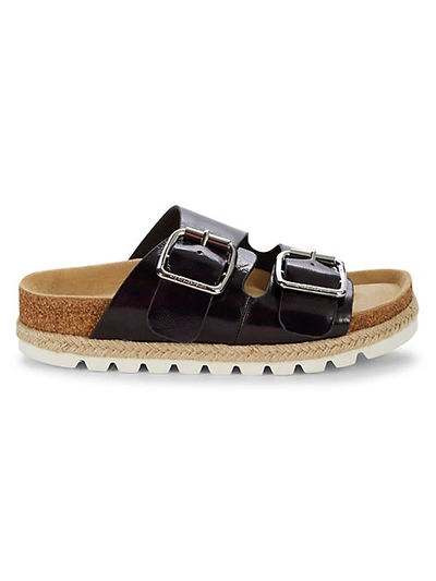 J/slides Leighton Leather Slides In Black