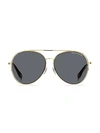 Marc Jacobs 60mm Aviator Sunglasses In Black Gold
