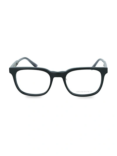 Bottega Veneta 50mm Rectangular Core Blue Light Reader Optical Glasses In Black