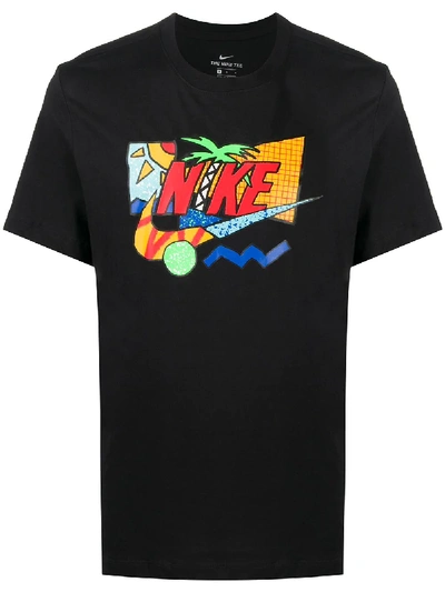 Nike Beach Tick Logo T-shirt In Black