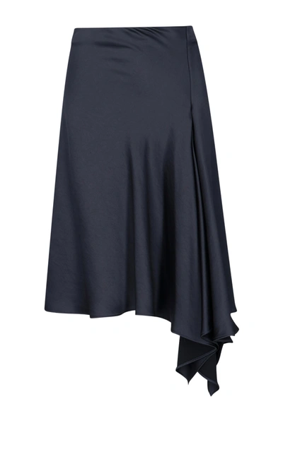 P.a.r.o.s.h Fluid Cady Skirt In Black In Grey