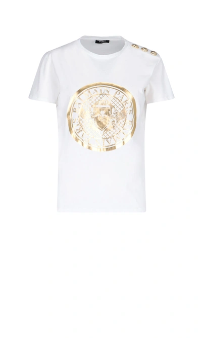 Balmain Short Sleeve T-shirt In White