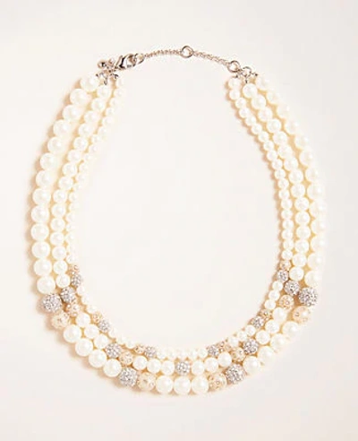 Ann Taylor Pearlized Fireball Statement Necklace In Ivory
