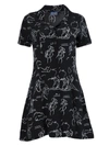 LHD BLACK AND WHITE SILK CLEMENCEAU DRESS,LHD-06-D00070