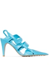 Bottega Veneta Bv 90mm Crinkled-leather Slingback Pumps In Blue