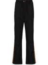 AHLUWALIA KYLE STRIPED PINSTRIPE DRAWSTRING TROUSERS