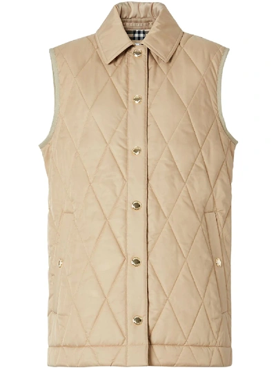 Burberry Cropthorne Quilted Waistcoat In Neutrals