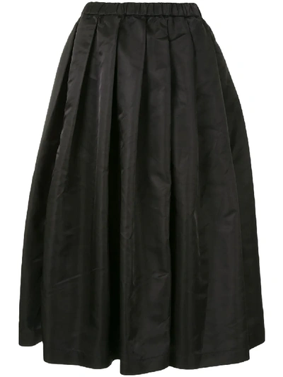 Black Comme Des Garçons Flared Midi Skirt In Black