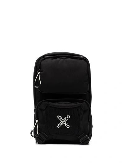 Kenzo Men's One-shoulder Nylon Backpack In Black