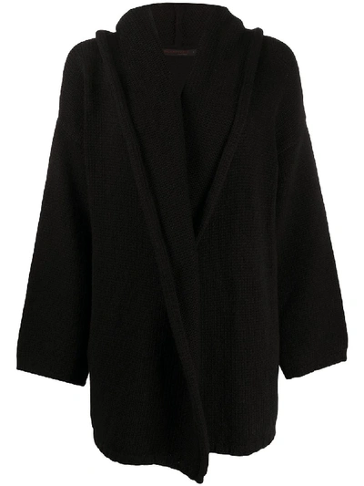 Incentive! Cashmere Hooded Cashmere Cardigan In Black