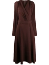 Dolce & Gabbana Longuette Dress In Cady Fabric With Belt In Brown