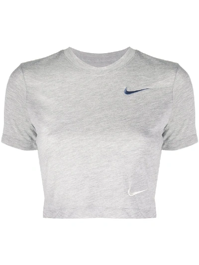 Nike Cropped Logo T-shirt In Grey