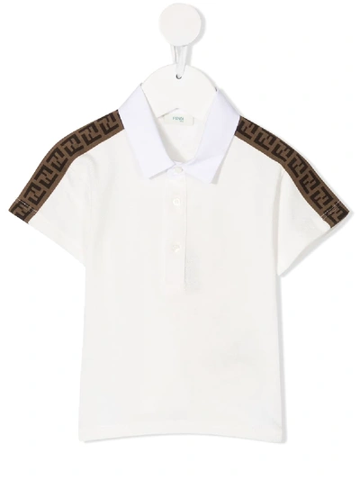 Fendi Babies' Ff-logo Shoulder-panel Polo In White