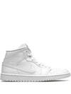 Jordan Air  1 Mid "white Snakeskin" Sneakers In White
