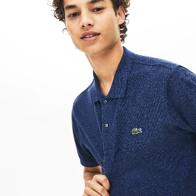 Lacoste Men's Classic Fit L.12.12 Heathered Polo - Xxl - 7 In Blue