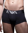 Emporio Armani Stretch Cotton Trunk In Black