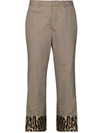 R13 CONTRAST-CUFF TAILORED TROUSERS