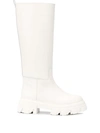 Gia Couture X Pernille Teisbaek White Perni 07 Leather Combat Boots In Weiss