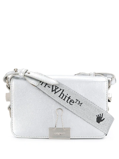 Off-white Binder Clip Crossbody Bag In Silver No Color)