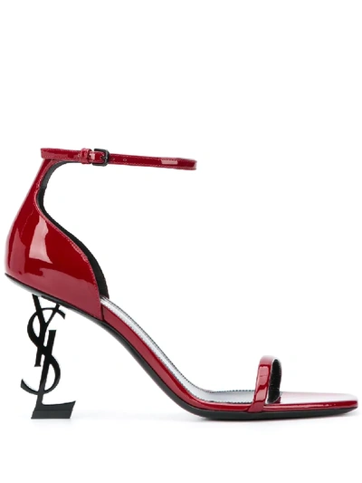 Saint Laurent Opyum Buckle-fastening Sandals In Red