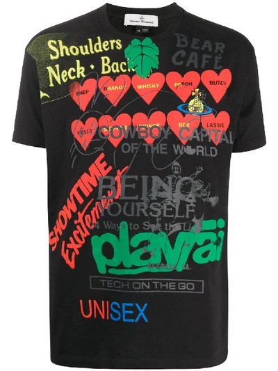 Vivienne Westwood Slogan Print T-shirt In Black