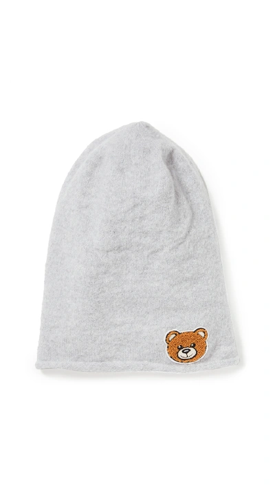 Moschino Teddy Beanie In Grey