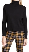 ENZA COSTA COTTON RIB CROPPED TURTLENECK