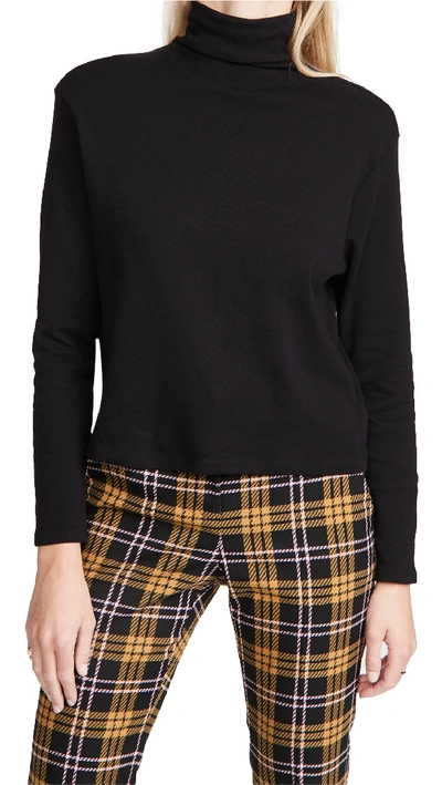 Enza Costa Knit Long Sleeve Crop Turtleneck Sweater - S - Also In: M, L In Black