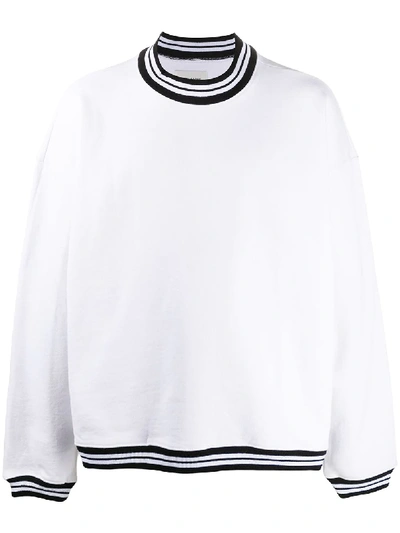 Noon Goons Gymnasium Striped Trim Sweatshirt In White