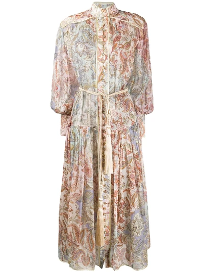 Zimmermann Paisley Print Dress In Orange