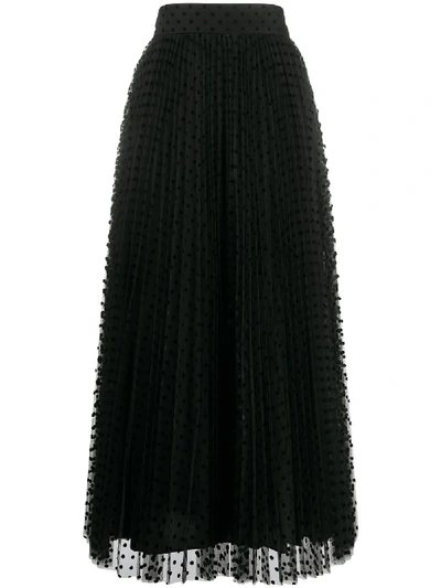 Zimmermann Lucky Polka-dot Tulle Midi Skirt In Black