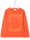 Moncler Logo-print Cotton T-shirt In Orange