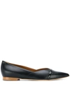 MALONE SOULIERS POINTED-TOE LEATHER PUMPS