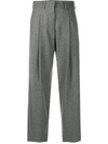 Jejia High-waisted Cropped Trousers In Grey
