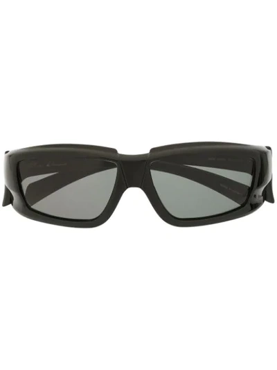 Rick Owens Square Frame Sunglasses In Black