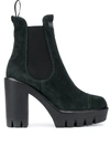 Giuseppe Zanotti Women's Tonix Lug-sole Suede Platform Boots In Green