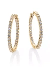 ROBERTO COIN WOMEN'S 18K YELLOW GOLD & DIAMOND HOOP EARRINGS/1.15",0455129433763
