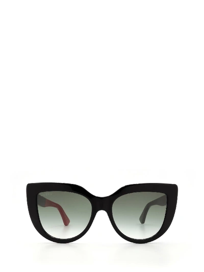 Gucci Sunglasses Gg0164s 001 Black Optyl Cat-eye Women's Sunglasses In Black,gray
