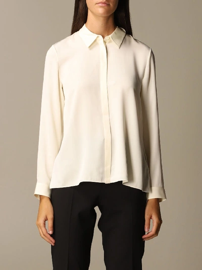 Theory Shirt In Minimal Silk In Ivory