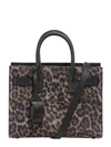 SAINT LAURENT SAC DE JOUR NANO LEOPARD SUEDE HANDBAG,11488950