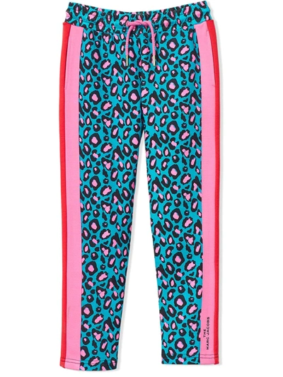 The Marc Jacobs Kids' Cheetah Track Trousers In Blue