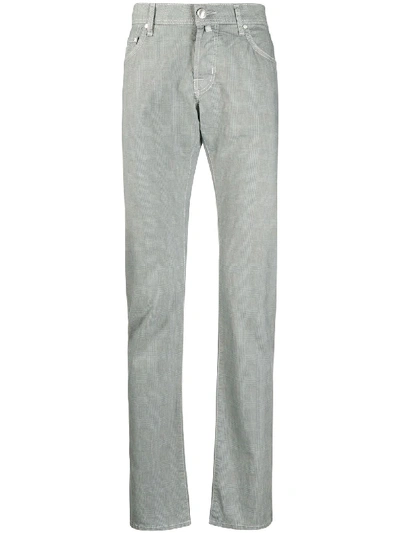 Jacob Cohen Checked Straight-leg Trousers In Grey