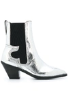 Allsaints All Saints Sara Western Boots In Silver