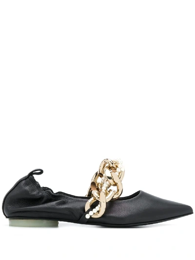 Simone Rocha Pointed Ballerina Shoes In 黑色