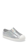 Native Shoes Jefferson Water Friendly Slip-on Vegan Sneaker In Hologram/ Shell White