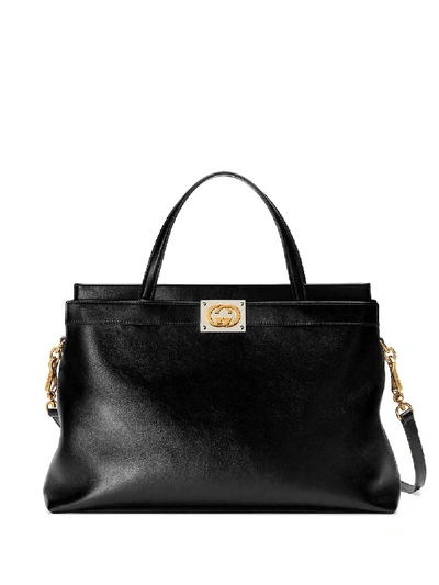 Gucci Interlocking G Tote Bag In Black