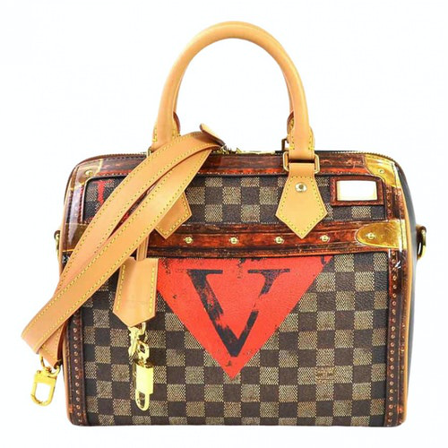 Pre-Owned Louis Vuitton Speedy Bandoulière Brown Cloth Handbag | ModeSens