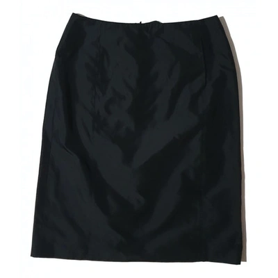 Pre-owned Cerruti 1881 Silk Mid-length Skirt In Black